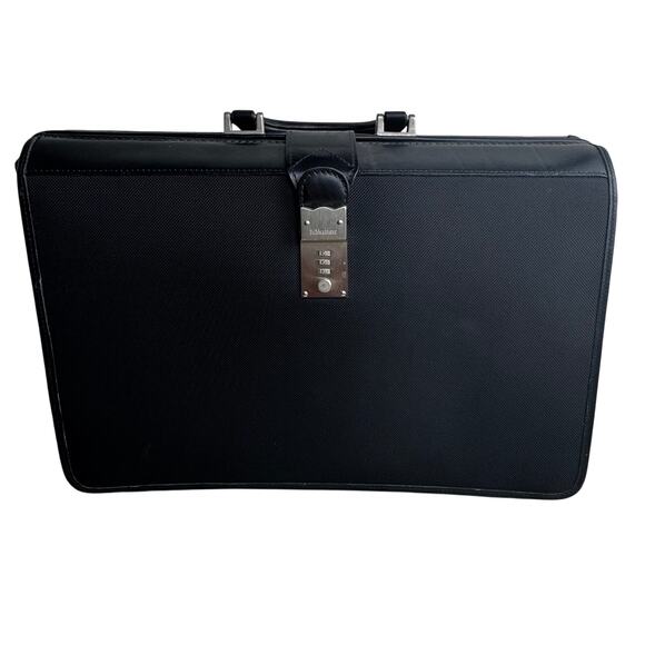 Schlesinger Black Leather Trim Attache Briefcase Combination Locking File Doctor - Picture 1 of 14